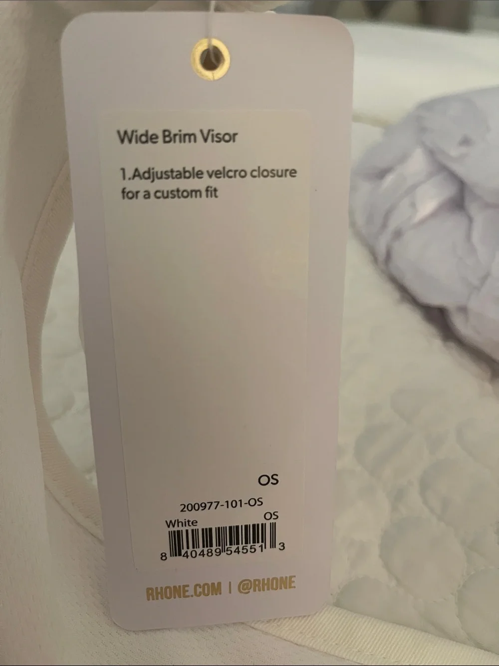 RHONE White wide Rim visor New With Tags!
